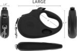 TUG Oval 360° Tangle-Free Retractable Dog Leash with Integrated Waste Bag Dispenser (Large, Black) - Image 4