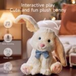 TUMAMA Bunny Stuffed Animal - Musical Stuffed Animal with Moving Ears, Features Singing, Recording, Repeating for Toddlers, Interactive Stuffed Bunny Plush Gift Toys for Boys and Girls - Image 3