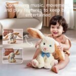 TUMAMA Bunny Stuffed Animal - Musical Stuffed Animal with Moving Ears, Features Singing, Recording, Repeating for Toddlers, Interactive Stuffed Bunny Plush Gift Toys for Boys and Girls - Image 4