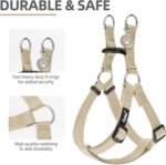 PUPTECK No Pull Dog Harness Soft Adjustable Basic Nylon Step in Puppy Vest Outdoor Walking with ID Tag Cream - Image 4