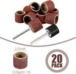 22 Pet Nail Grinder Replacement Kit with Grit Sanding Bands Pet Smoother Claw Care Black Grinding Drums Dog Nail Grinder Replacement Dog Claw Grooming Supplies(1/2 Inch 120 Grit) - Image 3