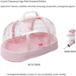 Hamster Cages Pet Hamster Cage Ventilate with Water Bottle Can Handheld Outside Suitable for Guinea Pig Small Animals Accessories(Pink) - Image 3