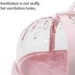 Hamster Cages Pet Hamster Cage Ventilate with Water Bottle Can Handheld Outside Suitable for Guinea Pig Small Animals Accessories(Pink) - Image 4
