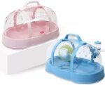 Hamster Cages Pet Hamster Cage Ventilate with Water Bottle Can Handheld Outside Suitable for Guinea Pig Small Animals Accessories(Pink) - Image 5