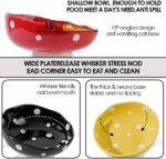 Ceramic Elevated Cat Bowls,Anti-Black Chin Tall Cat Bowl,Anti-Vomit Cat Bowl,Tilted Ceramic Water Bowl,Mushroom Tall,Large Diameter cat Food Bowl for Kitten, Cat, Puppies (Red) - Image 4