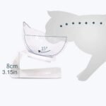 2Pcs Slanted Cat Bowl Cat Bowls with Stand Pet Feeder Double Food Diner Bowl Set Perfect for Cats and Ultra Small Dog Cat Food Dishes Raised Pet Food Scoop (Transparent) - Image 4