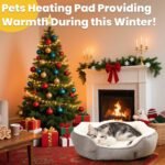 Heated Cat Bed Indoor for Cats & Small Dogs - Winter Warm Plush Round Pets Heating Bed, Ultra-Soft Velvet & Cotton Thermal Heated Dogs Bed for Cold Weather, Overheat Protection for Pets - Image 8