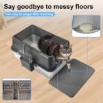 Marchul 2 Pack Stainless Steel Cat Litter Box with Litter Scoop Holder, XL Litter Boxes with Metal Scoop, Litter Mat, Easy to Clean for Indoor Big Cats,High Sides, Multicat Home,Anti-Urine Leakage - Image 5
