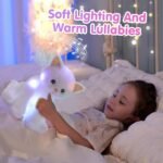 Houwsbaby LED Musical Stuffed Kitty Floppy Singing Light Up Cat Plush Toy Lullaby Animated Soothe Glowing Birthday Gifts for Kids Toddlers, White, 29cm - Image 8