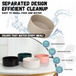 Raised Ceramic Dog Bowl - Elevated Food Water Dish with Stainless Steel Stand - for Small to Medium Dogs - 6 Inch - 2 Cups (28.75 fl oz) - Black - Image 7