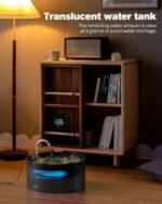 Cat Water Fountain: 3.2L Pet Drinking Bowl - Automatic Dog Running Water Dispenser Indoor - Small Animal Electric Waterfall Machine - Black Plastic Water Tank Super Quiet - Kitten Supplies - BEMOONY - Image 4