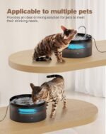 Cat Water Fountain: 3.2L Pet Drinking Bowl - Automatic Dog Running Water Dispenser Indoor - Small Animal Electric Waterfall Machine - Black Plastic Water Tank Super Quiet - Kitten Supplies - BEMOONY - Image 9