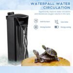 Aquarium Filter(3.5W), Fish Tank Filter, Turtle Tank Filter, Low-Water Filter for Small Fish Tank, Reptile Tank Up to 15Gallon, with 2 Cartridges(Black) - Image 5
