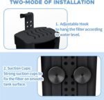 Aquarium Filter(3.5W), Fish Tank Filter, Turtle Tank Filter, Low-Water Filter for Small Fish Tank, Reptile Tank Up to 15Gallon, with 2 Cartridges(Black) - Image 6