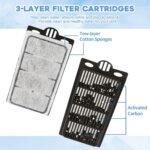 Aquarium Filter(3.5W), Fish Tank Filter, Turtle Tank Filter, Low-Water Filter for Small Fish Tank, Reptile Tank Up to 15Gallon, with 2 Cartridges(Black) - Image 7