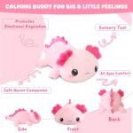 SQEQE Weighted Axolotl Stuffed Animals, Weighted Pink Axolotl Plush, Cute Plushies Toy Gift for Kids Adults (9.8 Inch, 0.8 Lbs) - Image 3