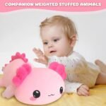 SQEQE Weighted Axolotl Stuffed Animals, Weighted Pink Axolotl Plush, Cute Plushies Toy Gift for Kids Adults (9.8 Inch, 0.8 Lbs) - Image 5