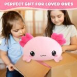 SQEQE Weighted Axolotl Stuffed Animals, Weighted Pink Axolotl Plush, Cute Plushies Toy Gift for Kids Adults (9.8 Inch, 0.8 Lbs) - Image 6