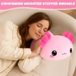 SQEQE Weighted Axolotl Stuffed Animals, Weighted Pink Axolotl Plush, Cute Plushies Toy Gift for Kids Adults (9.8 Inch, 0.8 Lbs) - Image 10