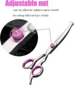 Dog Grooming Scissors,Pet Hair Scissors with Safety Round Tips Heavy Duty Titanium Stainless Steel Professional Dogs Cats Pets Grooming Shears (Safety Head Bending Scissors) - Image 7