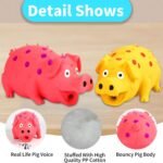 2-Pack Squeaky Pig Dog Toys - Durable Rubber Chew Toys with Oinking & Grunting Sounds for Small, Medium & Large Dogs - Interactive Latex Puppy Toy Set - Image 5