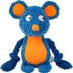 Plush Mouse Dog Toy – Durable Squeaky Toy with Rope Arms for Chewing & Tug of War | Soft Textured Stuffed Animal Toy for Small & Medium Dogs | Interactive & Cute Pet Gift - Image 5