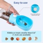 Colorday Handheld Dog Food & Treat Dispenser Built-in Clicker & Treat Pouch, Slow Feeder for Puppy Training Walking Hiking Traveling (10 OZ, Blue) - Image 5