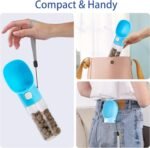 Colorday Handheld Dog Food & Treat Dispenser Built-in Clicker & Treat Pouch, Slow Feeder for Puppy Training Walking Hiking Traveling (10 OZ, Blue) - Image 7