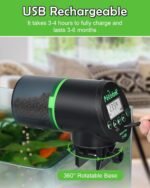 Automatic Fish Feeder - Rechargeable Timer Auto Fish Feeder with USB Charger Cable for Vacation Weekend Holiday, Fish Food Dispenser for Aquarium or Fish Tank - Image 7
