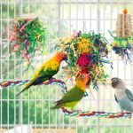 Bird Shredding Foraging Toys - Parakeet Chewing Hanging Toy, Shredded Paper Cage Accessories for Conure, Cockatiel, Budgies, Lovebird, Parrotlet (Without Rope Perch) - Image 3