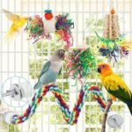 Bird Shredding Foraging Toys - Parakeet Chewing Hanging Toy, Shredded Paper Cage Accessories for Conure, Cockatiel, Budgies, Lovebird, Parrotlet (Without Rope Perch) - Image 5