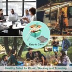 4 Pack Salad Lunch Container with 4 Compartment Tray, 52 Oz Bento Box with Spoon, Dressing Cup, Portable Lunch Bowl for Meal, Salad Toppings, Snacks, Fruit - Image 3