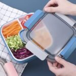 4 Pack Salad Lunch Container with 4 Compartment Tray, 52 Oz Bento Box with Spoon, Dressing Cup, Portable Lunch Bowl for Meal, Salad Toppings, Snacks, Fruit - Image 6