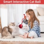 Interactive Cat Toys Ball with Elastic Mesh Tail, Bird Sound, Obstacle Avoidance Electric Cat Toy, Automatic Pet Exercise Toys, USB Rechargeable for Bored Indoor Adult Cats (Green+RED) - Image 5