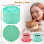 2 Pcs Slow Feeder Cat Bowls, Raised Cat Bowl with Anti-Slip Base, Durable Pet Food Dishes for Cats & Small Dogs, Prevents Fast Eating, Healthy Eating Diet Pet Bowl for Dry and Wet Food - Image 3