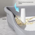 GLOGLOW Dog Pee Pad Holder Tray with Grate, Dog Litter Box Toilet, No Leak, Less Mess, Indoor Outdoor for Small to Medium Dogs (Gray) - Image 6