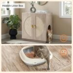 unipaws Tall Cat Litter Box Enclosure with Shelves, Hidden Litter Box Cover for Tall or Top Entry Litter Box, Kitty Enclosed Litter Box Cabinet, Cat Box Furniture - Image 5