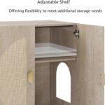 unipaws Tall Cat Litter Box Enclosure with Shelves, Hidden Litter Box Cover for Tall or Top Entry Litter Box, Kitty Enclosed Litter Box Cabinet, Cat Box Furniture - Image 7