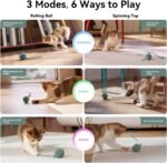 by Cheerble 2 in 1 Interactive Cat Toys for Indoor Cats, Wicked Ball Duo2, Automatic Rolling Ball & Spinning Top, 6 Play Ways with Bird Chirping and Speedy Tail, LED Rechargeable Cat Toy - Image 5