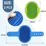 Lilpep Pet Shampoo Bath Brush Soothing Massage Rubber Comb with Adjustable Ring Handle for Long Short Haired Dogs and Cats Grooming, 2 PCS - Image 3