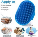Lilpep Pet Shampoo Bath Brush Soothing Massage Rubber Comb with Adjustable Ring Handle for Long Short Haired Dogs and Cats Grooming, 2 PCS - Image 8