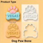 Personalized Paw Print Cookie Cutter Custom Dog Bone Cookie Cutters for Treats Customizable Pet Name Cookie Stamp Molds - Image 6