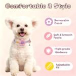 Floral Dog Collar with Bell and Flower, Cute Dog Collar for Puppy Small Medium Large Dogs, Pink Girl Dog Collar for Female/Male Dog Birthday Wedding Photo Props - Image 3