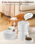 Automatic Cat Feeder and Cat Water Dispenser, Cat Food Dispenser with LCD Screen, Timer Pet Feeder for Cat & Dog, Locking Lid, Desiccant Bag, 1-4 Meals Portion Control, Dual Power, 10s Voice Recorder - Image 5