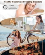 Automatic Cat Feeder and Cat Water Dispenser, Cat Food Dispenser with LCD Screen, Timer Pet Feeder for Cat & Dog, Locking Lid, Desiccant Bag, 1-4 Meals Portion Control, Dual Power, 10s Voice Recorder - Image 6