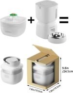 Automatic Cat Feeder and Cat Water Dispenser, Cat Food Dispenser with LCD Screen, Timer Pet Feeder for Cat & Dog, Locking Lid, Desiccant Bag, 1-4 Meals Portion Control, Dual Power, 10s Voice Recorder - Image 8