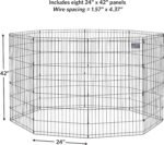 Midwest Foldable Metal Exercise Pen / Pet Playpen, Black 24"W x 42"H - Image 4