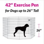 Midwest Foldable Metal Exercise Pen / Pet Playpen, Black 24"W x 42"H - Image 8