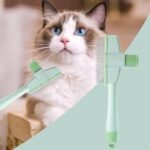 Cat Flea Comb | Kitten Flea Comb Tick Removal Brush | with Release Button, Ergonomic Deshedding Tool Grooming Brush for Kitten Puppy - Image 4