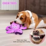Plush Reindeer Dog Toy, Interactive Tug Toy with Handle, Christmas Design (Purple) - Image 4